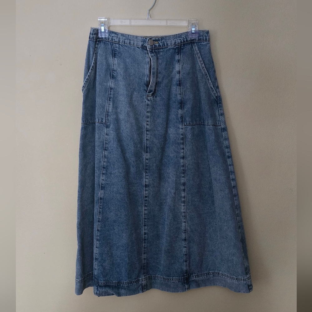 Neuflora Denim A-Line Midi Skirt